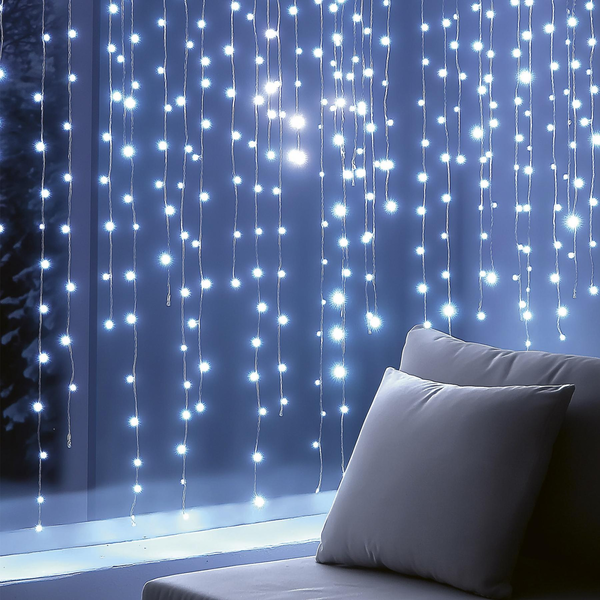 HOME KIN210DWH DOT LED světelný závěs, 210 ks studená bílá DOT LED