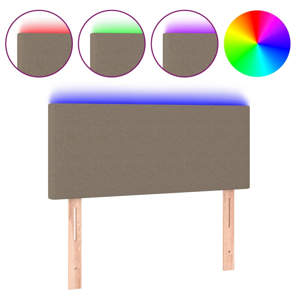 tópszínű szövet LED-es fejtámla 80 x 5 x 78/88 cm (3121310)