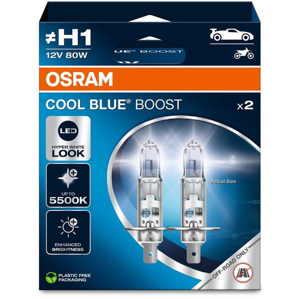 Крушка Osram Cool Blue BOOST 62150CBB OFF ROAD, H1 80W, 12V, 2бр./комплект