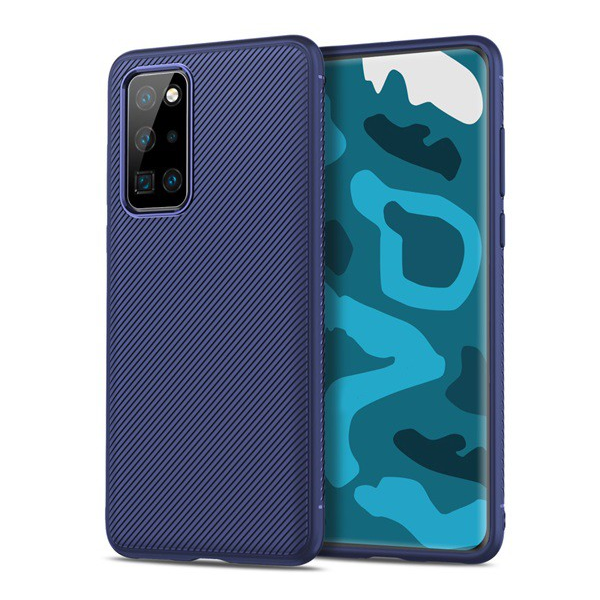 Szilikon telefonvédő (közepesen ütésálló, csíkos minta) SÖTÉTKÉK [Huawei P40 Pro+ 5G] (5996457961474)