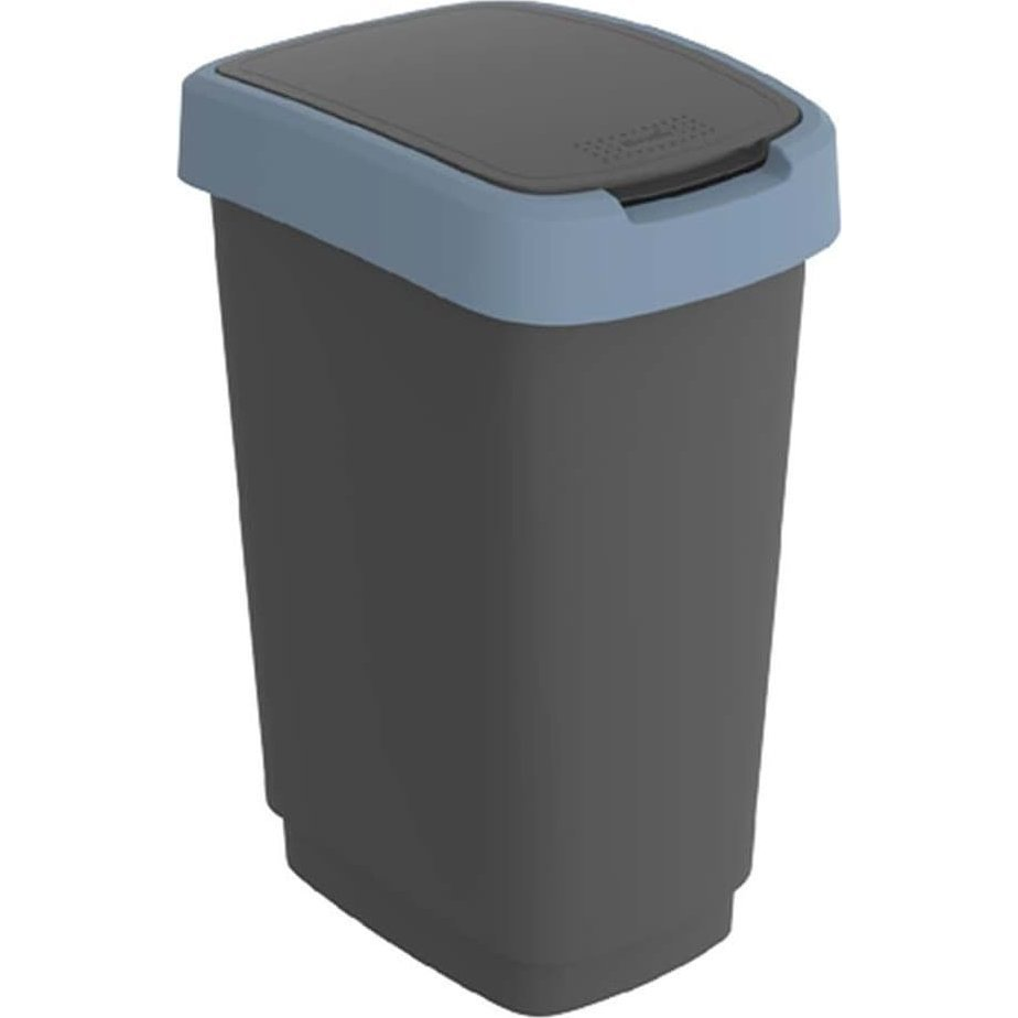 Rotho Twist Blue 50 literes Billenőfedeles szemetes - Kék/Szürke (263)