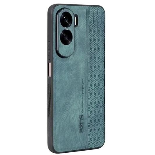 Gigapack Honor 90 Lite 5G bőr hatású, 3D rombusz mintás tok sötétzöld (GP-147944) (GP-147944)