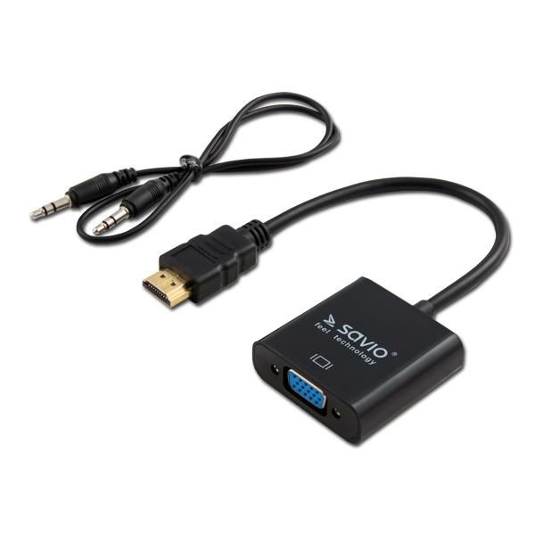 SAVIO CL-23/B HDMI-VGA adaptér zvukem