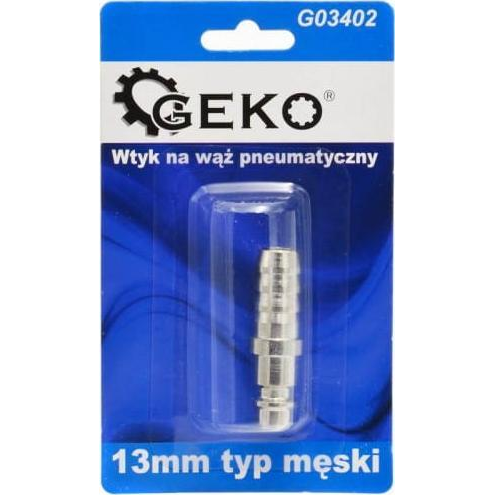  Geko WTYK NA WĄŻ PNEUMATYCZNY 13MM TYP MĘSKI (BLISTER) (10/100) G03402 GEKO