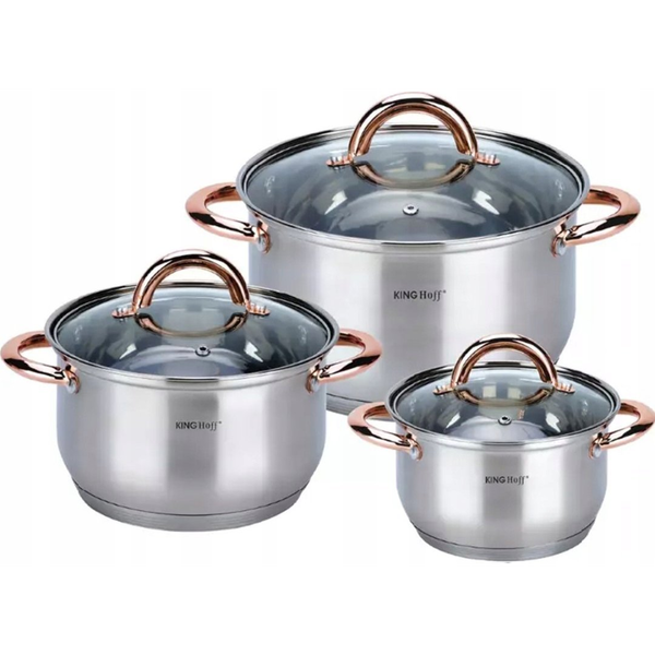 JEKLENI LONČKI 6 ELEMENT KINGHOFF ROSEGOLD KH-1761