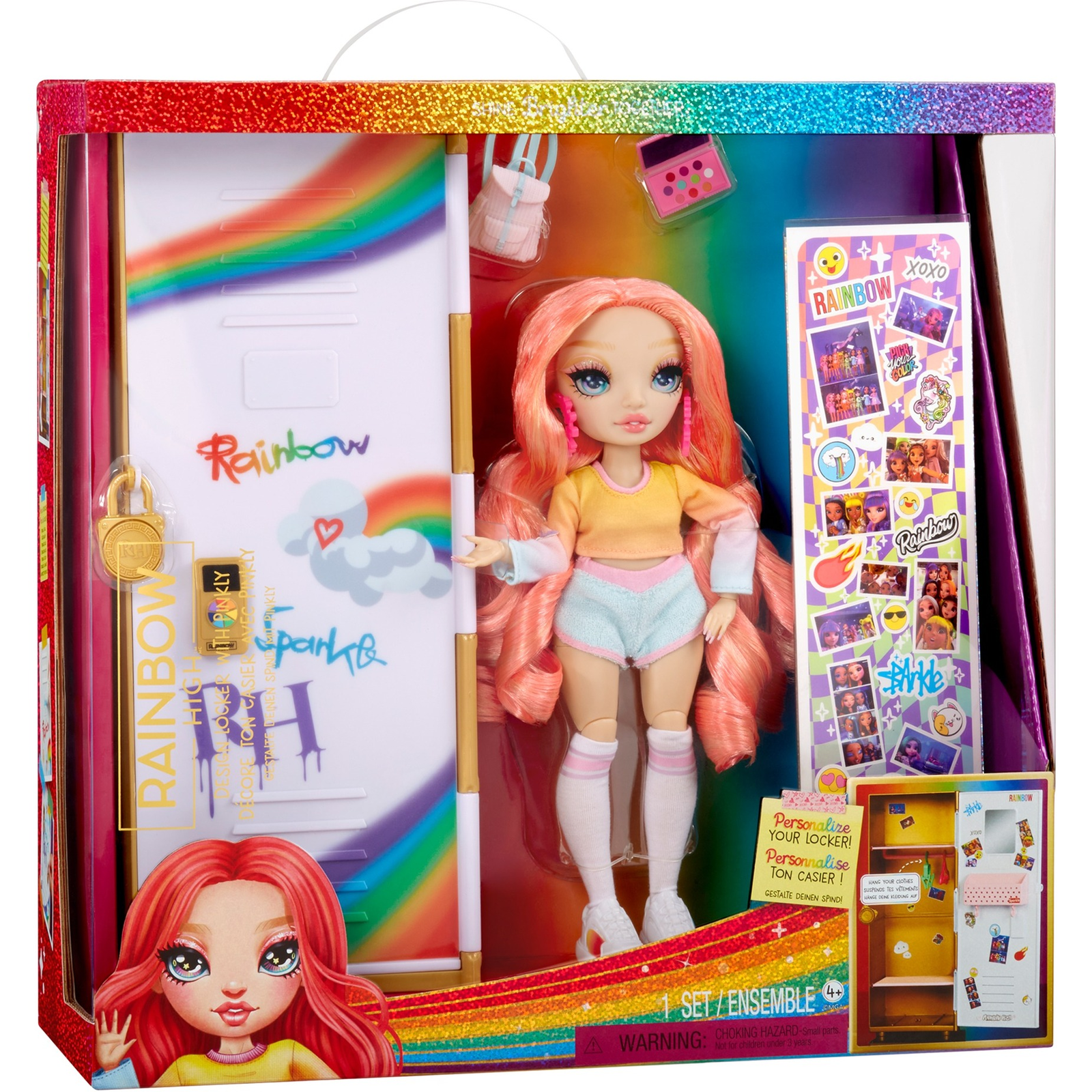MGA Entertainment Rainbow High Baba zárható szekrénnyel (121015-EUC)