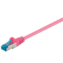 Kabel síťový nehořlavý LAN Patch Cord CAT 6A S/FTP růžový 0,25m