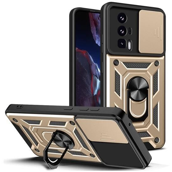 Gigapack Defender Xiaomi Poco F5 Pro kameravédős tok aranyszínű-fekete (GP-144402) (GP-144402)