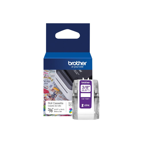 Bandă continuă pentru etichete Brother CZ-1001, 9 mm x 5 m, albă