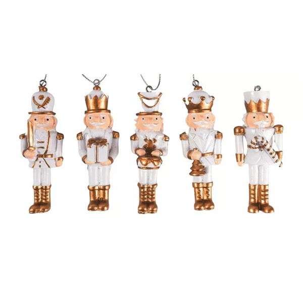 IRIS polirezin akasztós diótörő, fehér és arany, 1db 4 x 10 cm (061543)