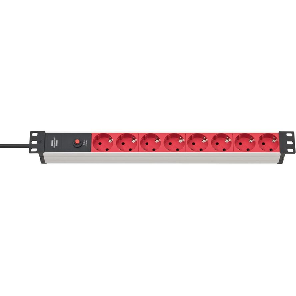 Brennenstuhl Steckdosenleiste Alu-Line 48,3cm  8x 2m rot