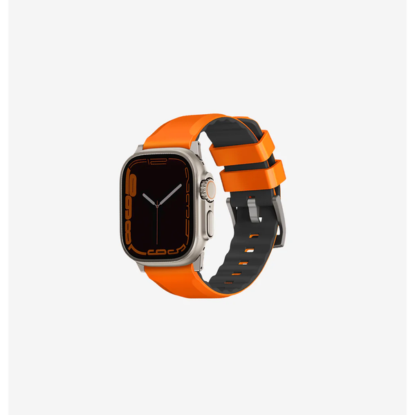 Uniq Linus Airosoft Apple Watch S4/S5/S6/S7/S8/S9/SE/Ultra Szilikon Szíj 42/44/45/49mm - Narancssárga