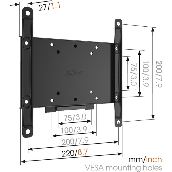 Vogel's MA2000 19"-40" LCD TV/Monitor fix fali tartó Fekete