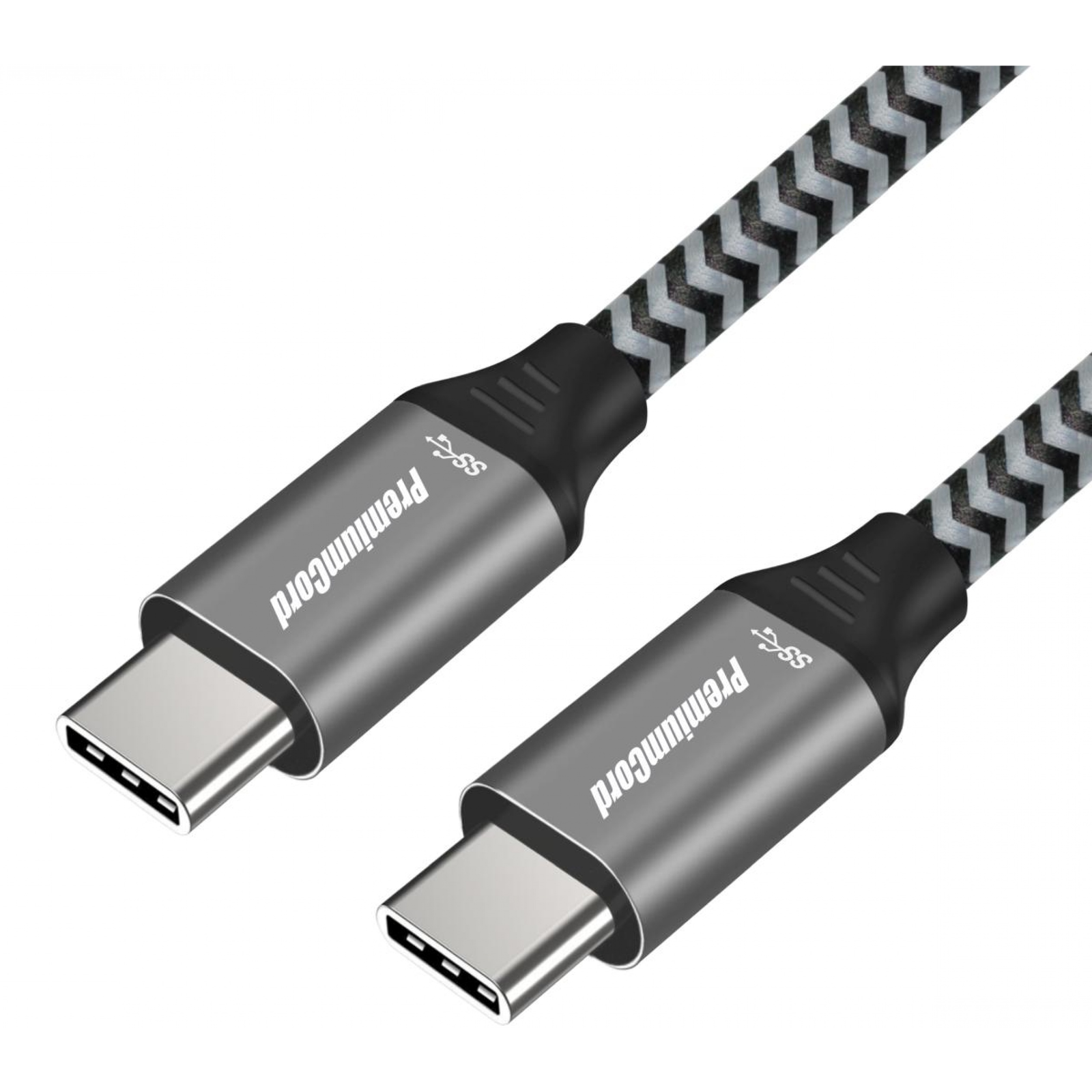 Premiumcord KU31CT1 USB-C apa 3.2 Adat és töltő kábel - Szürke (1m) (KU31CT1)