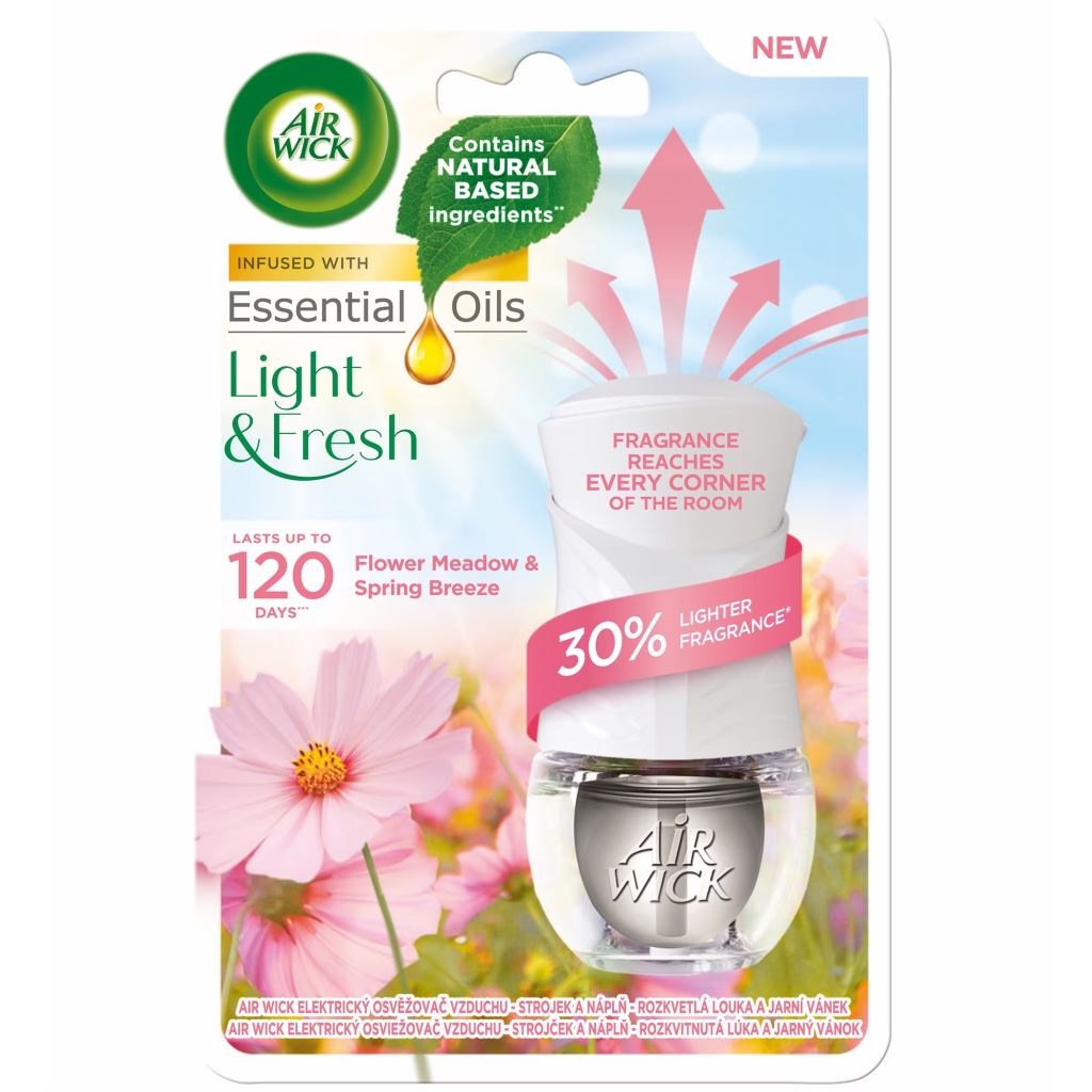 Air Wick elektromos illatosító készülék + 19 ml Flower Meadow&Spring Breeze utántöltő (5999109543127)