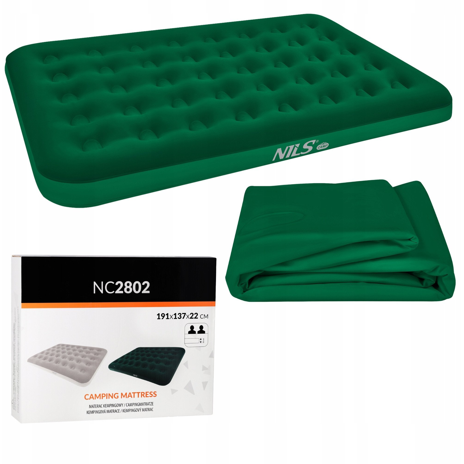 NILS Camp NC2802 191 × 137 × 22 cm, zöld (15-05-605)