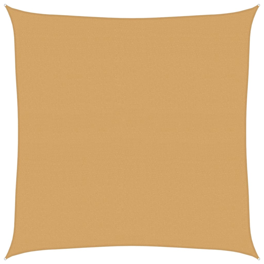 homokszínű négyzet alakú HDPE napvitorla 160 g/m² 4,5x4,5 m (4002024)