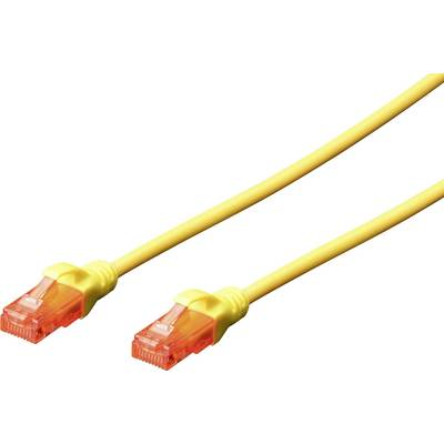 RJ45 Hálózat csatlakozókábel CAT 6 U/UTP 1x RJ45 dugó - 1x RJ45 dugó 1 m Sárga UL minősített Digitus
