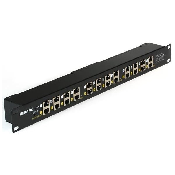 MaxLink 19" 1U 12 Port Gigabit 24V~57V DC PoE Injector (POE-PAN12-G)