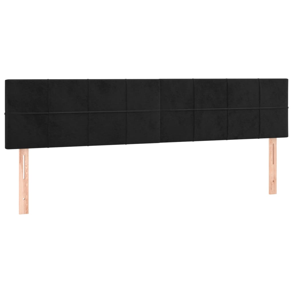 2 db fekete bársony fejtámla 80 x 5 x 78/88 cm (346070)