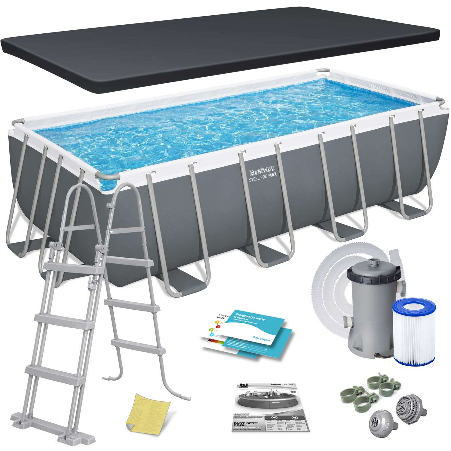 Bestway 56670 Keretes Medencekert 488x244x122 cm 12 Az 1-Ben (56670)