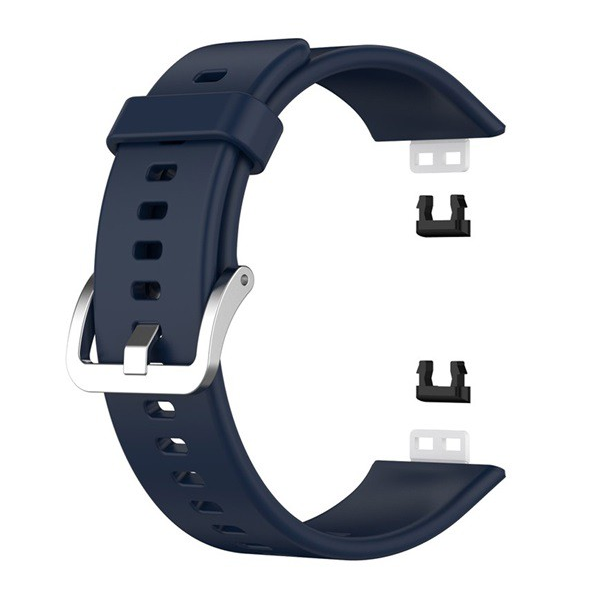 Pótszíj (szilikon, állítható, 20 mm) SÖTÉTKÉK [Huawei Watch Fit]