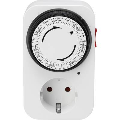 Sygonix Dugalj időzítő Analóg Heti program 3680 W IP20 Folyamatos üzem (SY-5045304)