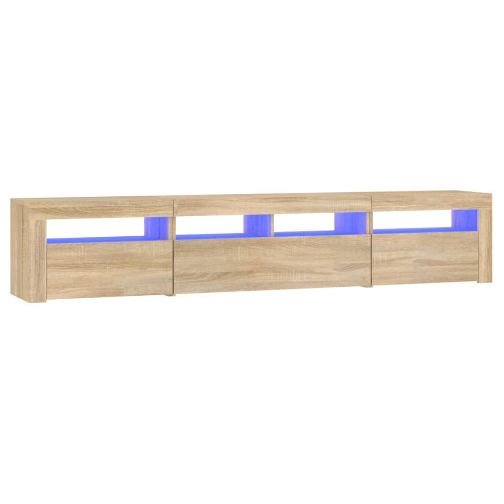 sonoma-tölgy színű TV-szekrény LED-lámpákkal 210x35x40 cm (3152732)
