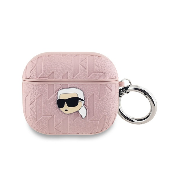 Estuche Para Airpods 3 Monograma Con Diseño De Cabeza De Karl En Relieve