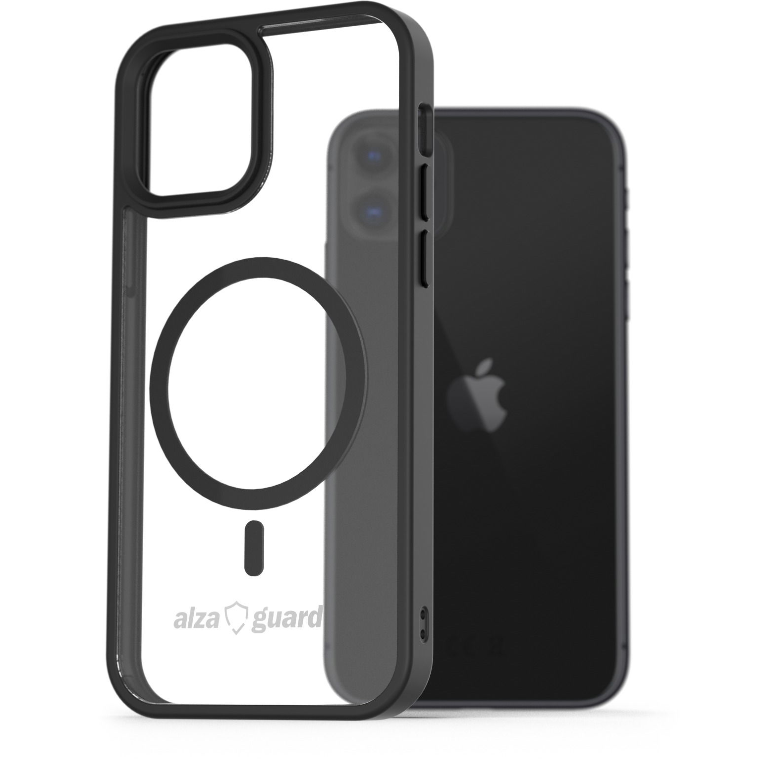 AlzaGuard iPhone 11 Clear TPU Case Compatible with Magsafe fekete tok (AGD-PCMT31B)
