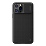 Apple iPhone 13 Pro Пластмасов протектор за телефон Nillkin Textured Pro (средна удароустойчивост, силиконова рамка, 3D шаблон, защита на камерата) черен