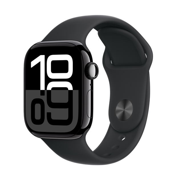 Apple Watch S10 GPS 42mm fekete alumíniumtok, fekete sport M/L