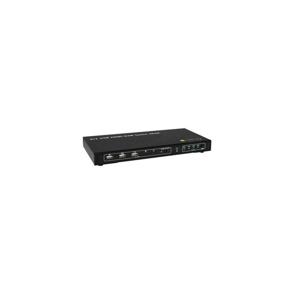 Techly 4x1 USB HDMI KVM Switch 4Kx2K IDATA KVM-HDMI4U KVM превключвател Черен