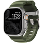 Curea cauciuc NOMAD Rocky Point compatibila cu Apple Watch 4/5/6/7/8/9/10/SE/Ultra1/2 42/44/45/46/49mm Forest/Silver