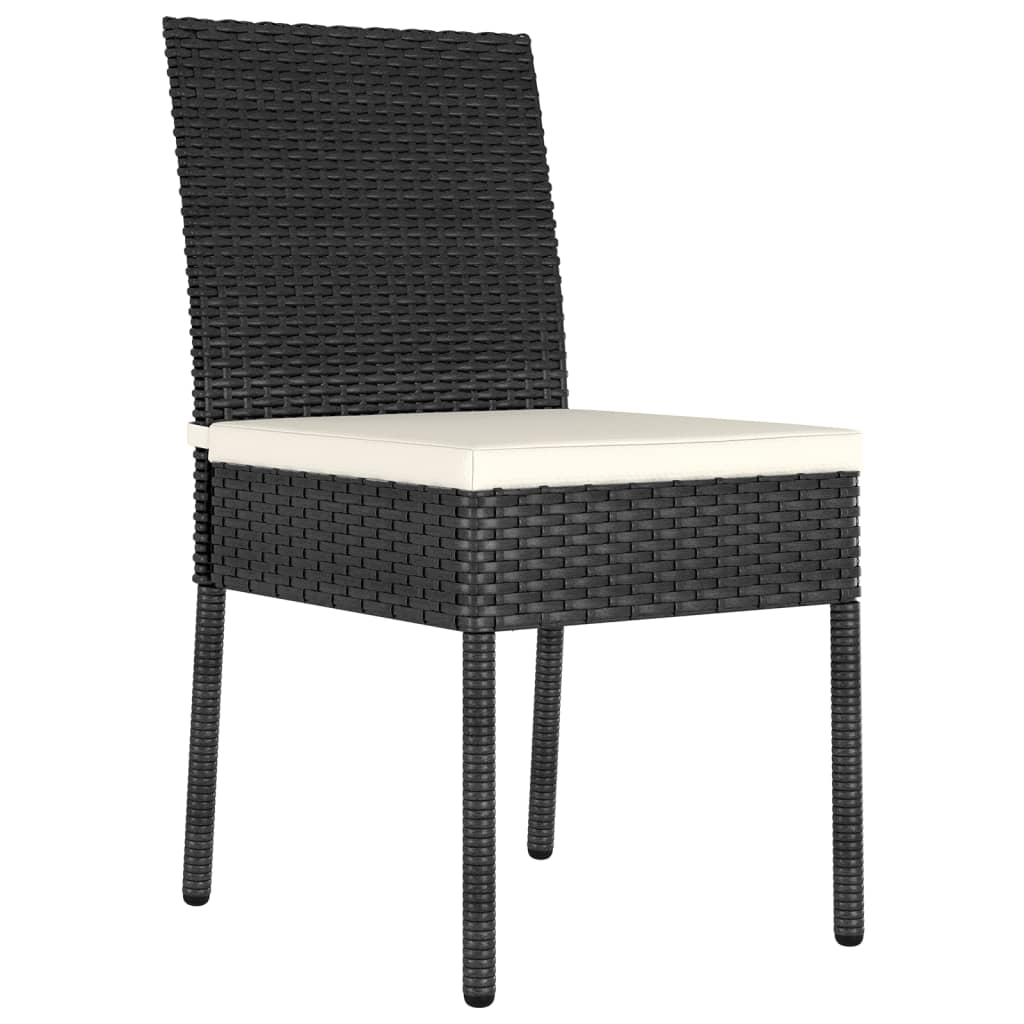 4 db fekete polyrattan kerti étkezőszék (317167)