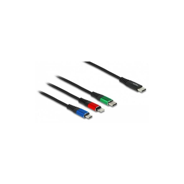 DELOCK USB-C Ladekabel 3 in 1 Lightning/Micro USB/USB-C 1m