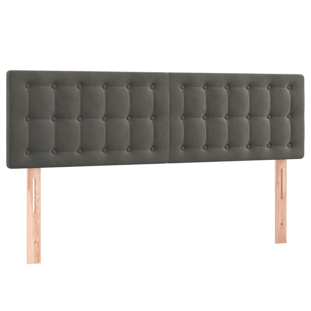 2 db sötétszürke bársony fejtámla 72 x 5 x 78/88 cm (346471)