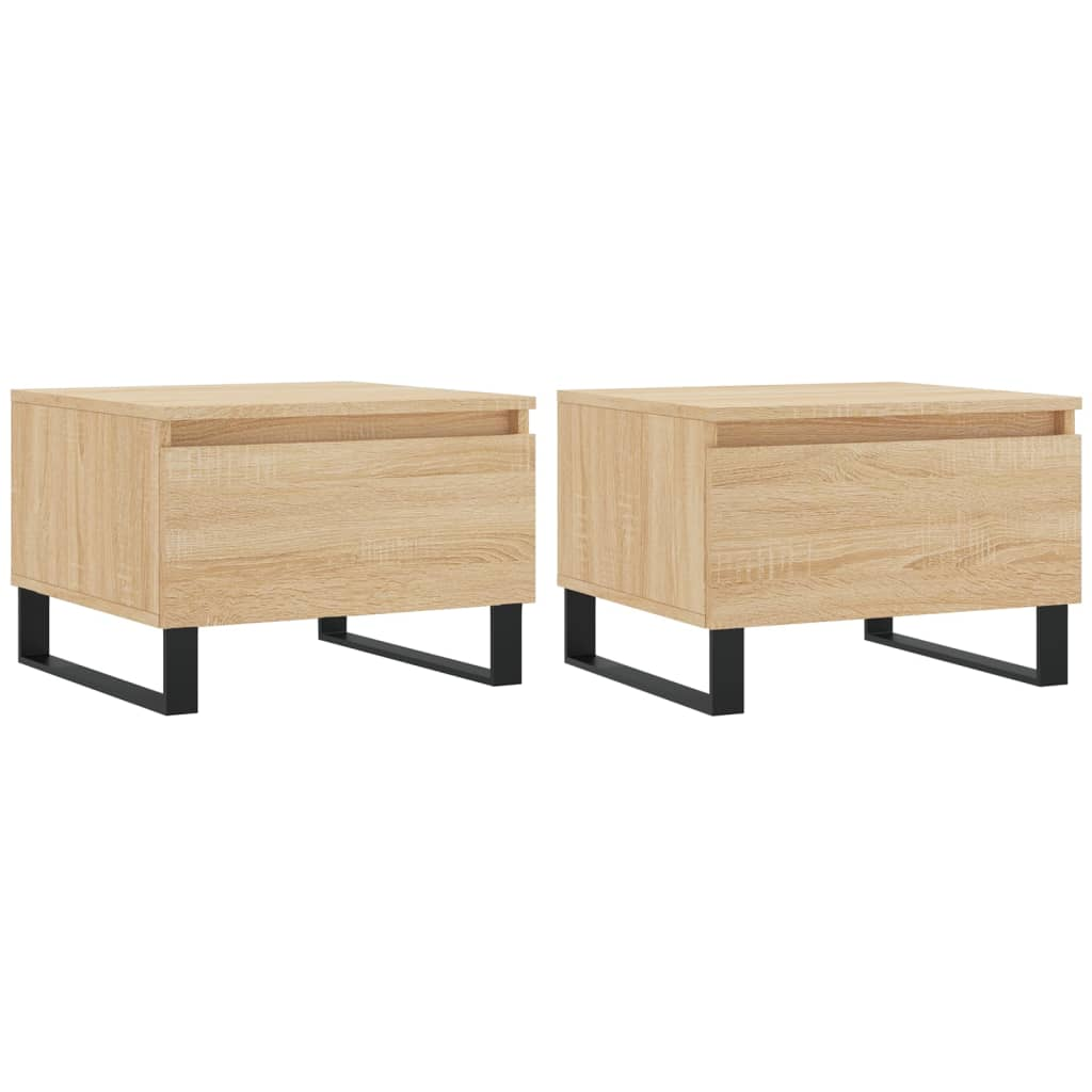2 db sonoma-tölgy szerelt fa dohányzóasztal 50 x 46 x 35 cm (830883)