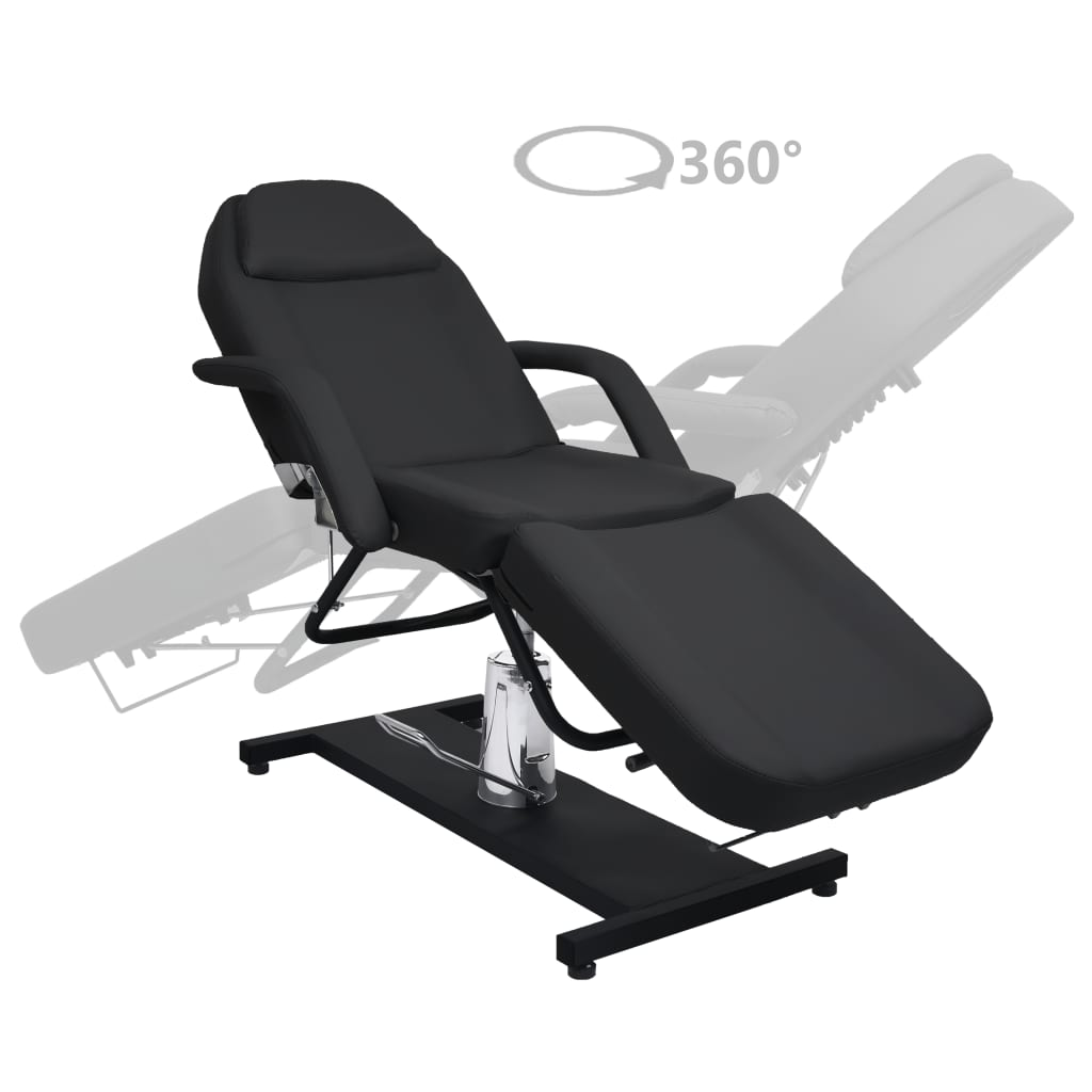 fekete masszázsasztal 180 x 62 x (87-112) cm (110265)