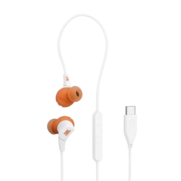 JBL Endurance Run 3 USB-C vezetékes mikrofonos fehér sport fülhallgató