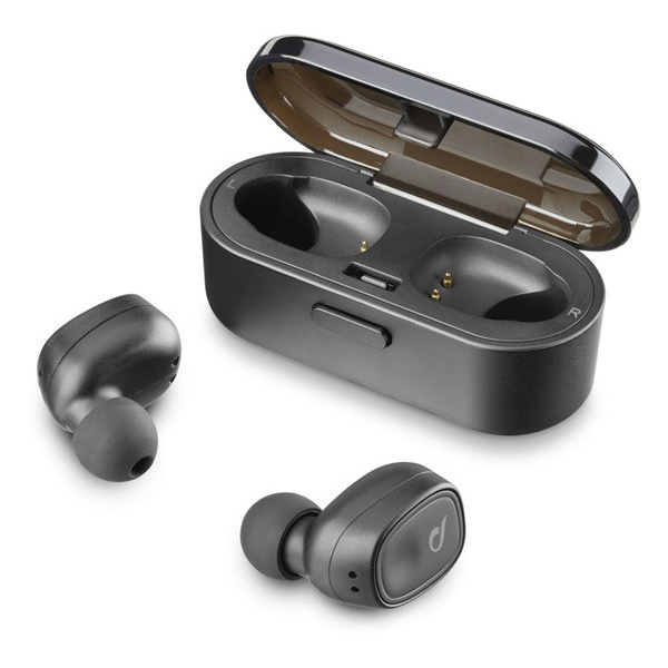 CELLULARLINE SHADOW bluetooth fülhallgató SZTEREO (v5.0, TWS, ultrakönnyű, mikrofon, aktív zajszűrő + töltőtok) FEKETE (BTSHADOWTWSK) (BTSHADOWTWSK)