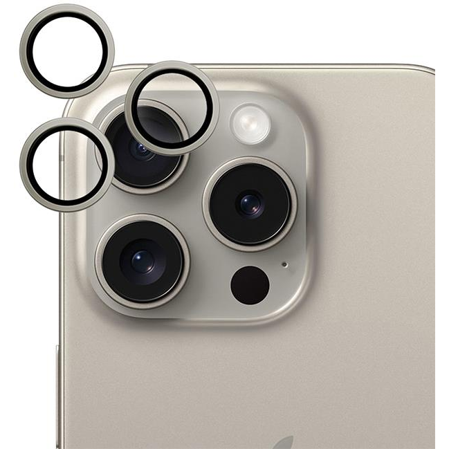 Hliníkové ochranné sklo Epico pre iPhone 15 Pro / 15 Pro Max - prírodné (81312152000001)