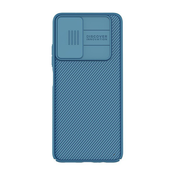 NILLKIN CAMSHIELD műanyag telefonvédő (szilikon keret, közepesen ütésálló, kamera védelem, csíkos) SÖTÉTKÉK [Xiaomi Poco M4 Pro 5G] (5996591115719)