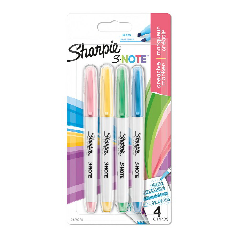 Sharpie S-Note Filctoll készlet - Vegyes színek (4 db / csomag) (2138234)