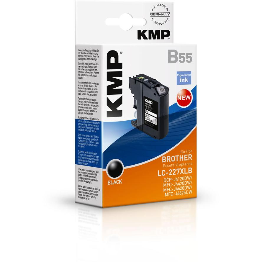KMP Patrone Brother LC-227XLB black 1200 S. B55 refilled (1531,4001) (1531,4001)