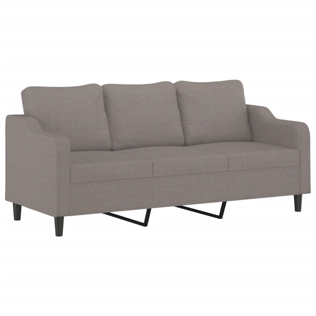 3 személyes fekete szövetkanapé 180 cm (359374)