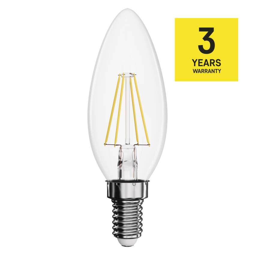 EMOS LED Filament Izzó Gyertya 3,4W E14 470lm meleg fehér (DBKF-EMZF3220)