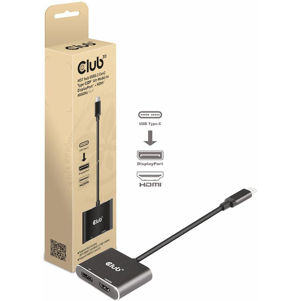 CLUB3D CSV-1552 USB grafisk adapter Sort