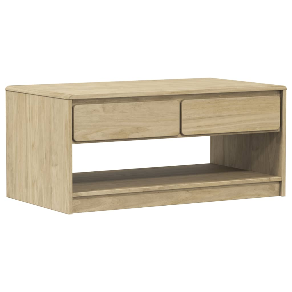 SAUDA tölgyszínű tömör fenyőfa dohányzóasztal 99 x 55 x 45 cm (377598)
