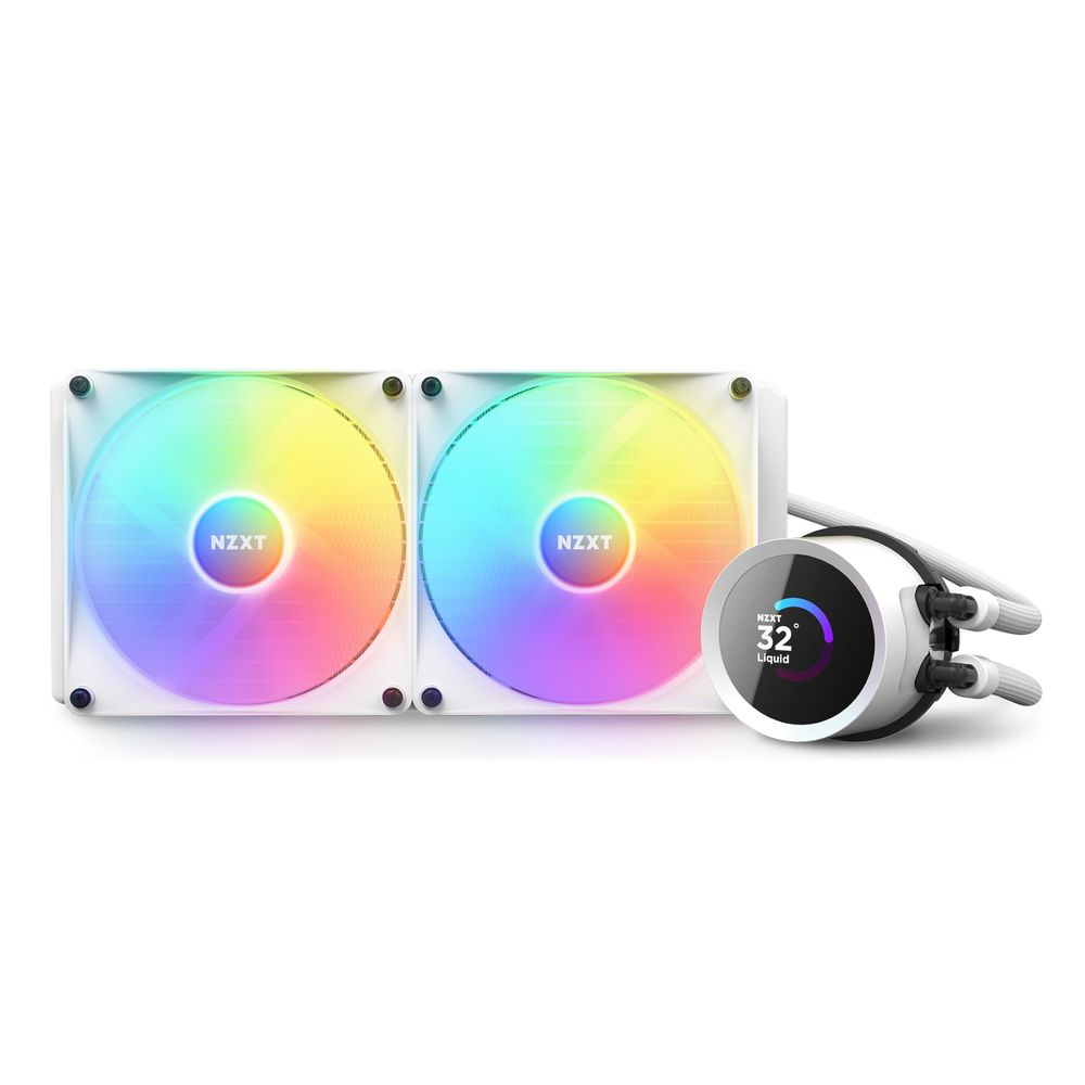NZXT Kraken 280 RGB AIO Vízhűtés LCD Kijelzővel 280mm Fehér (RL-KR280-W1)